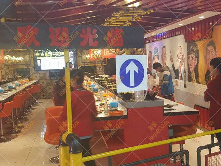 威海烤涮一體回轉(zhuǎn)火鍋設(shè)備安裝完畢