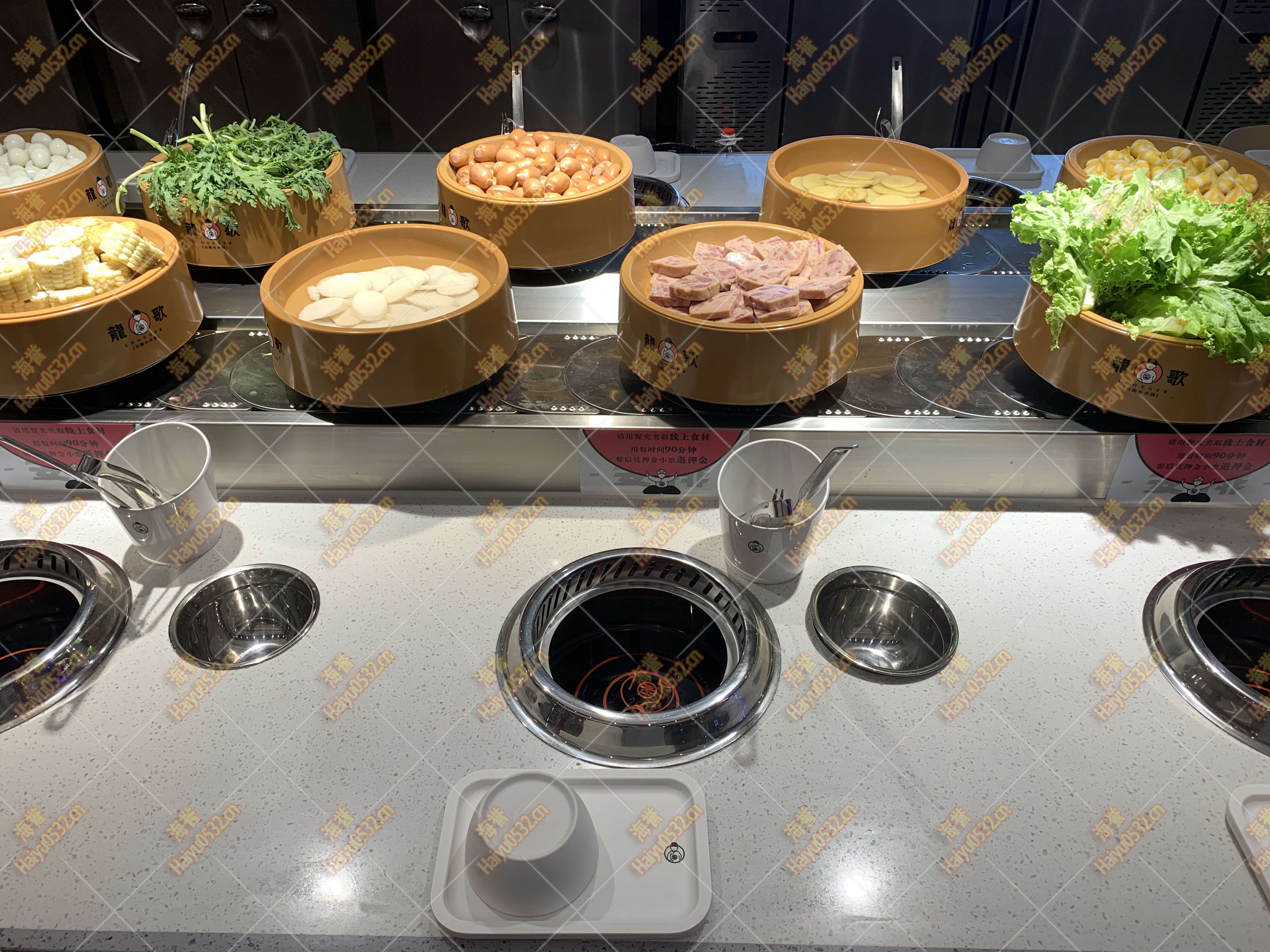 無煙旋轉自助小火鍋設備