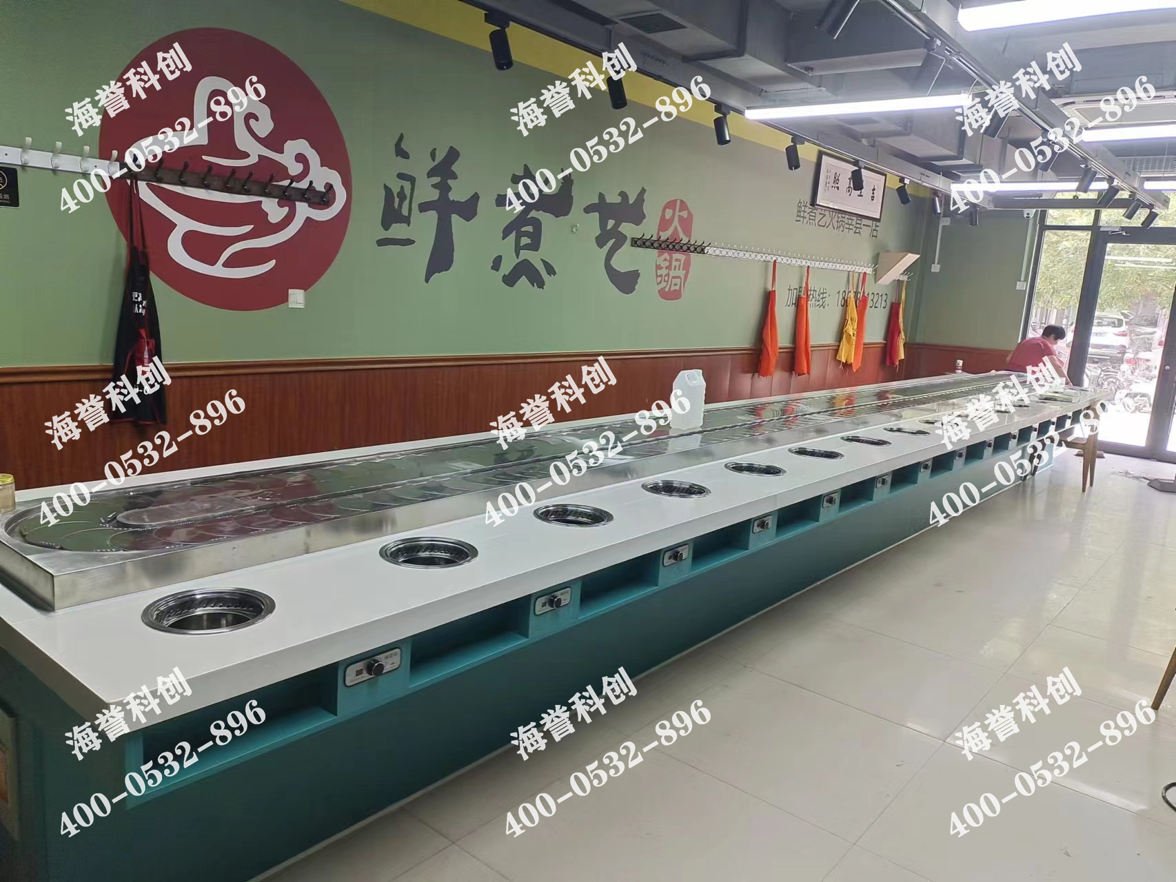 海譽科創(chuàng)山東聊城單涮無煙小火鍋設(shè)備安裝完成