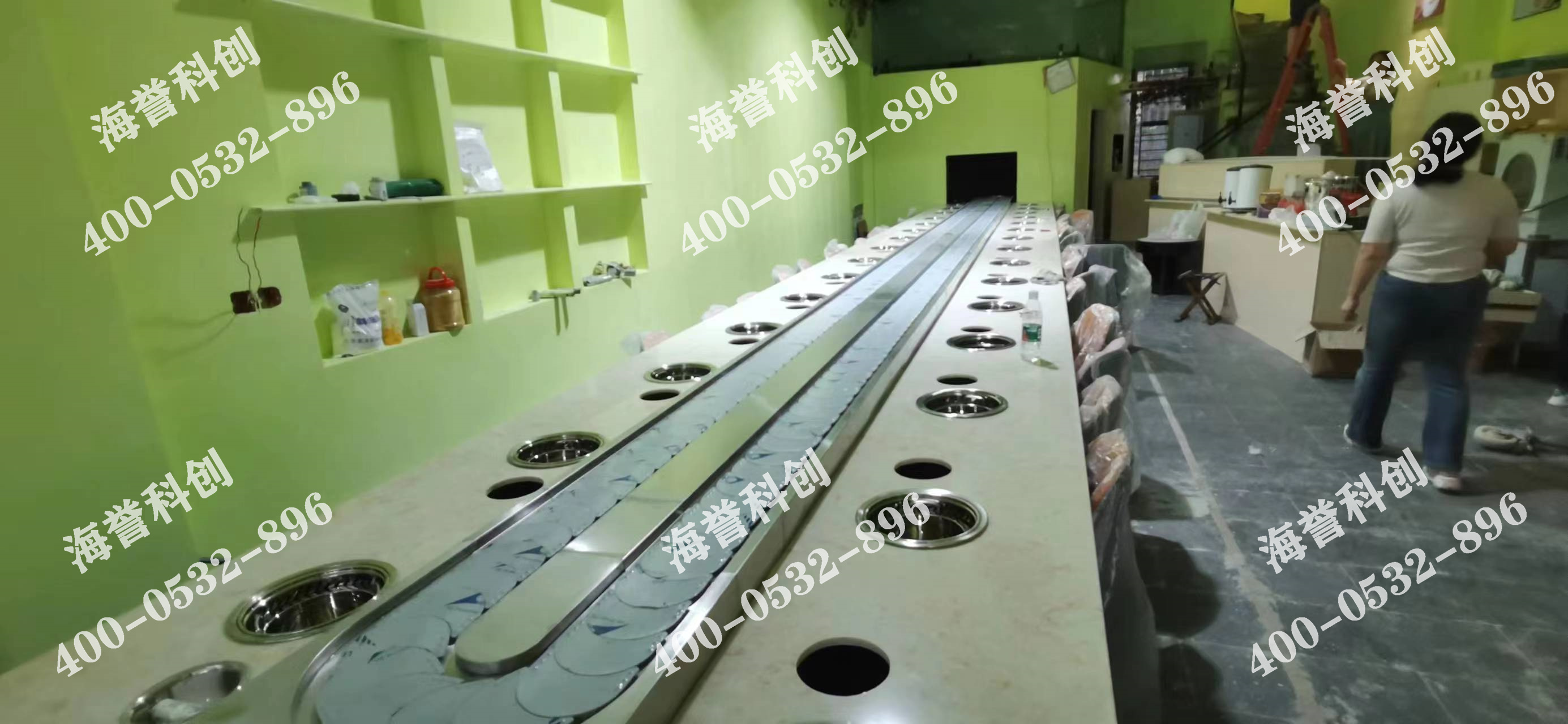 海譽(yù)科創(chuàng)江蘇連云港單涮無(wú)煙小火鍋設(shè)備安裝完成