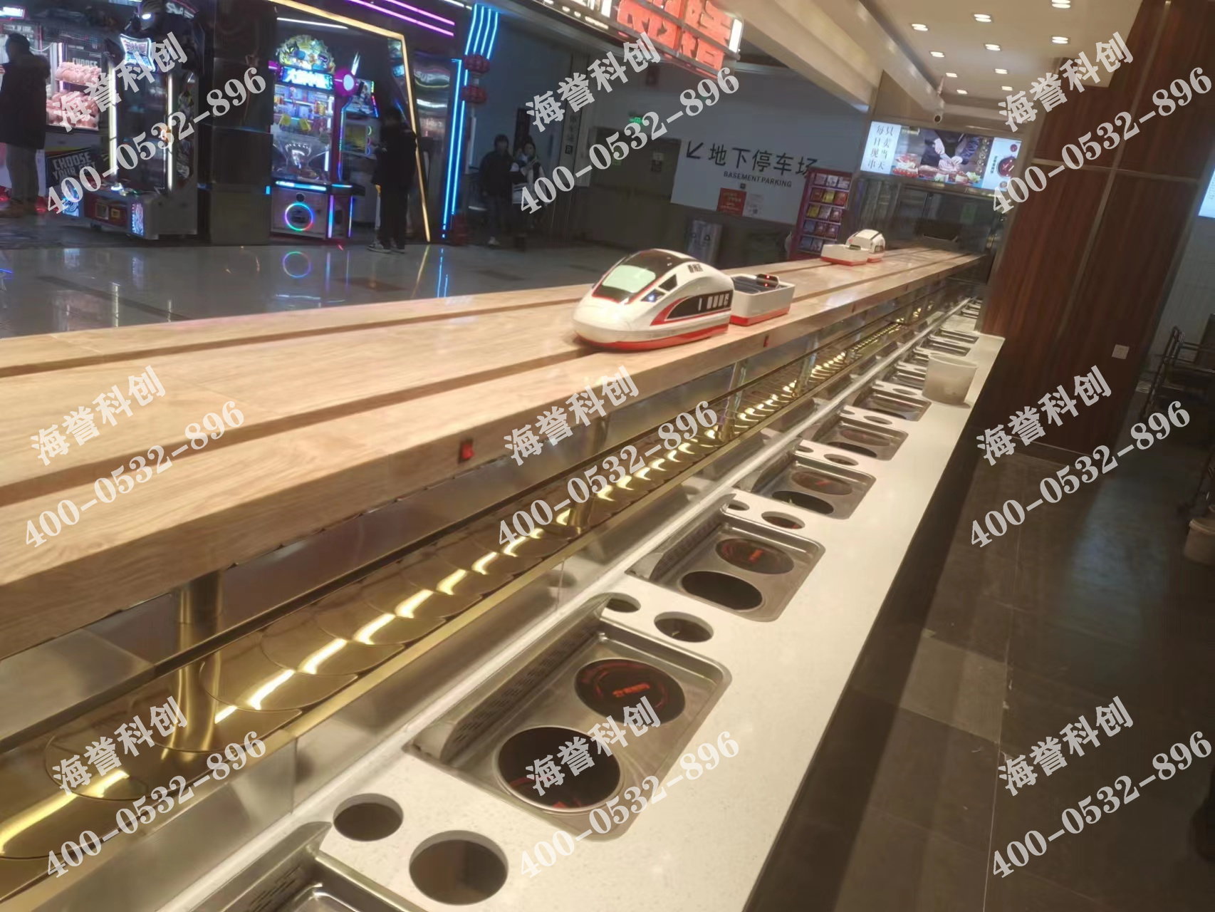 海譽(yù)科創(chuàng)內(nèi)蒙古通遼涮烤一體小火鍋搭載智能送餐小火車(chē)安裝完成