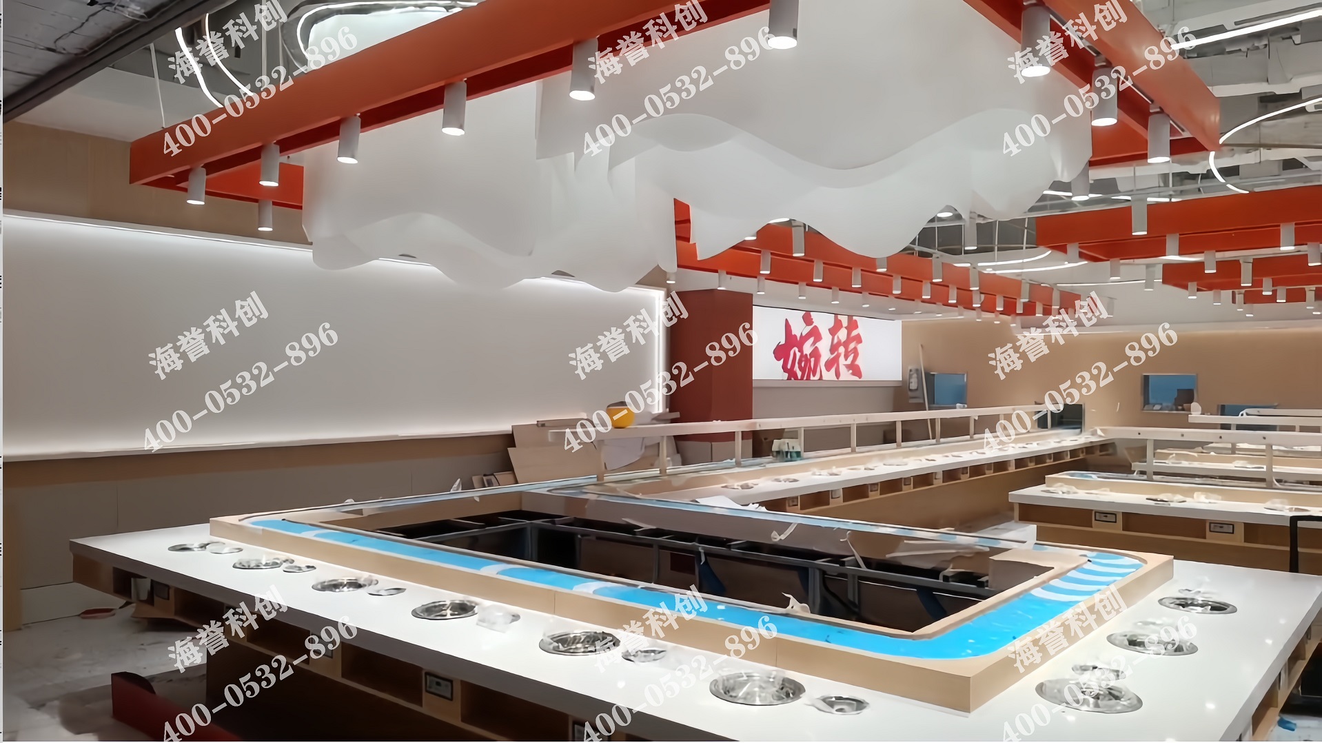 海譽科創(chuàng)山東單涮無煙小火鍋設(shè)備安裝完成