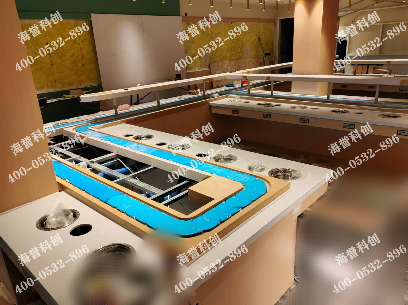 海譽(yù)科創(chuàng)安徽單涮無煙小火鍋設(shè)備安裝完成