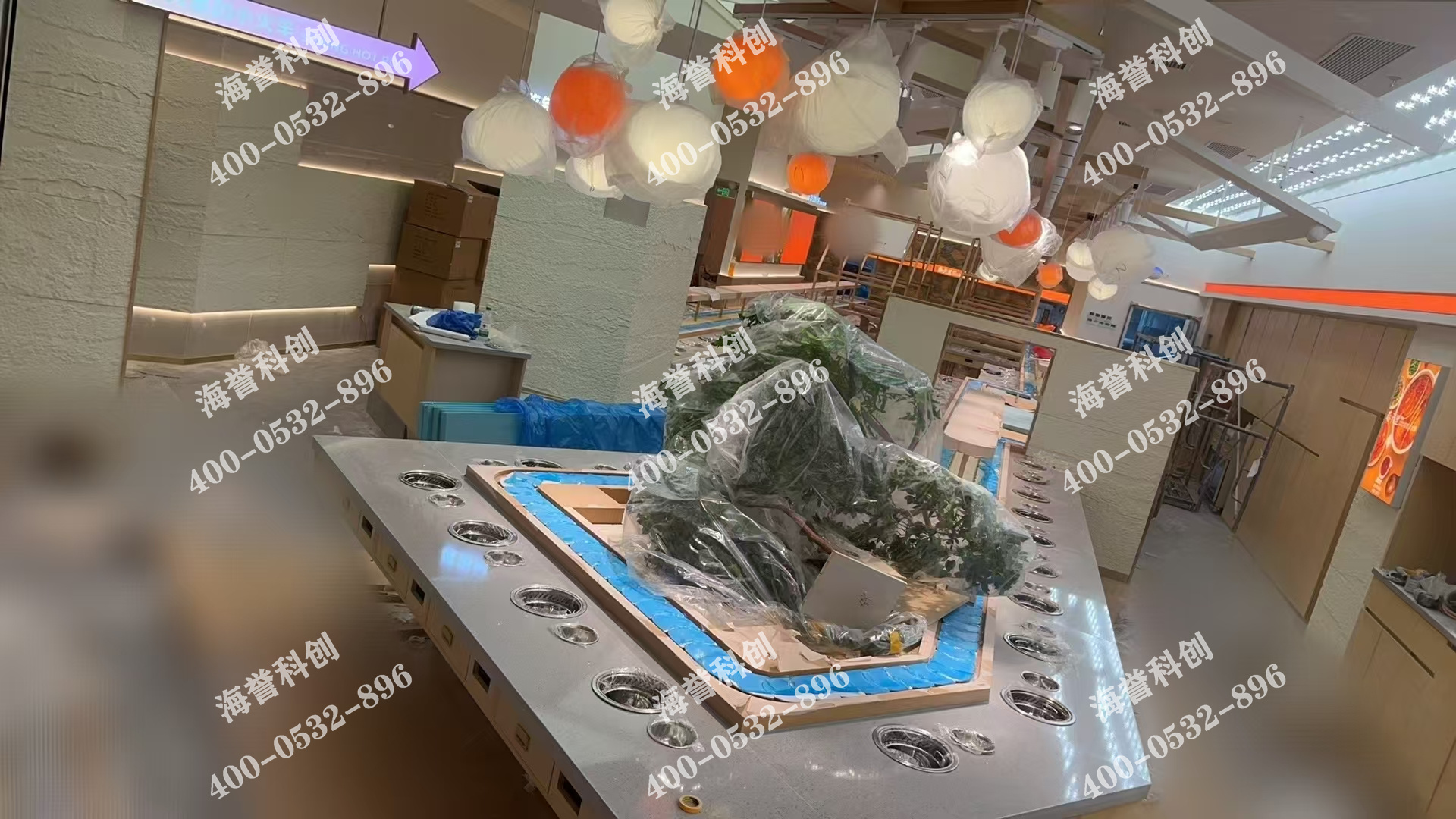 海譽(yù)科創(chuàng)合作伙伴單涮無(wú)煙小火鍋設(shè)備安裝完成