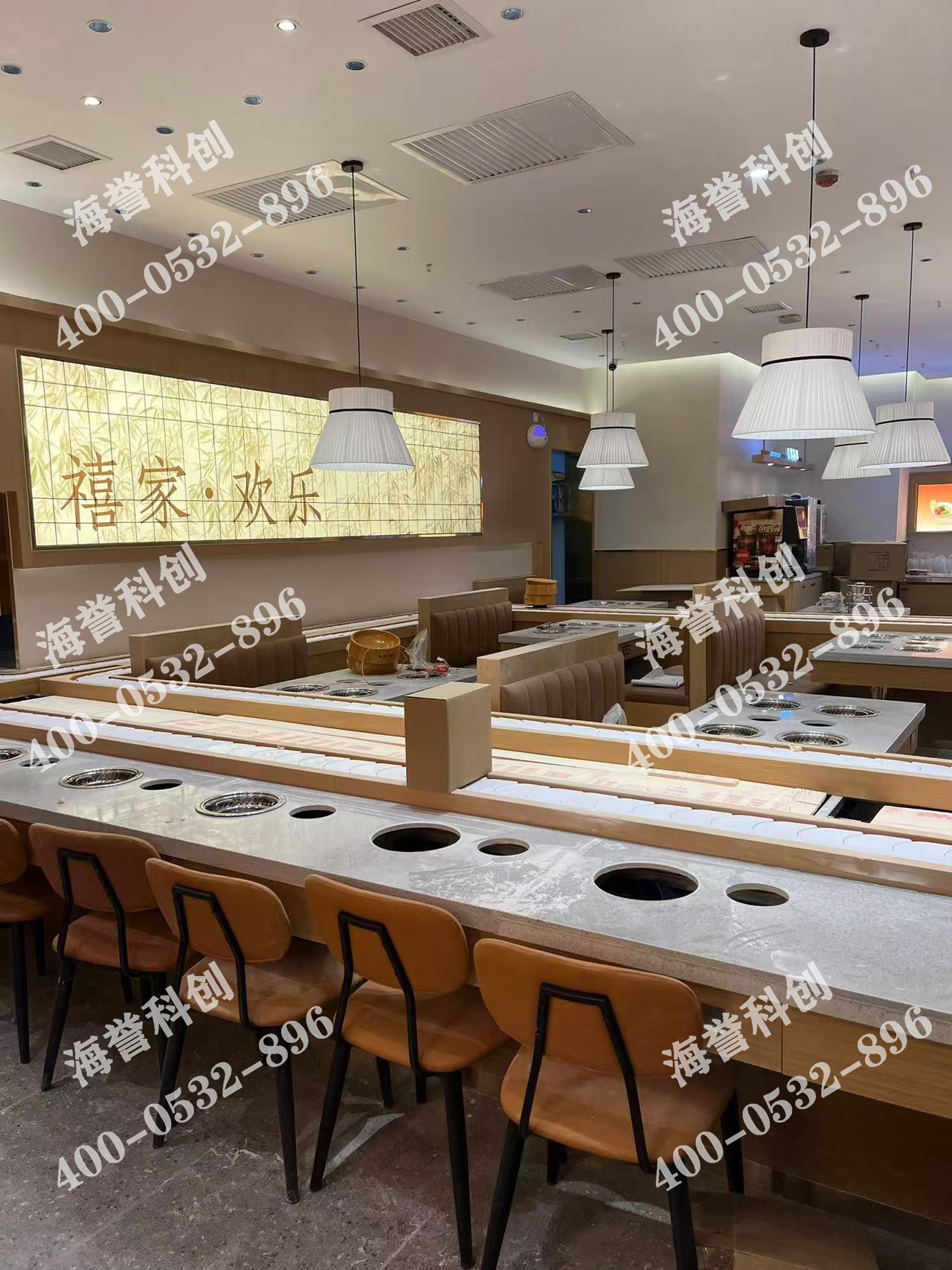 海譽(yù)科創(chuàng)合作伙伴單涮無(wú)煙小火鍋設(shè)備安裝完成